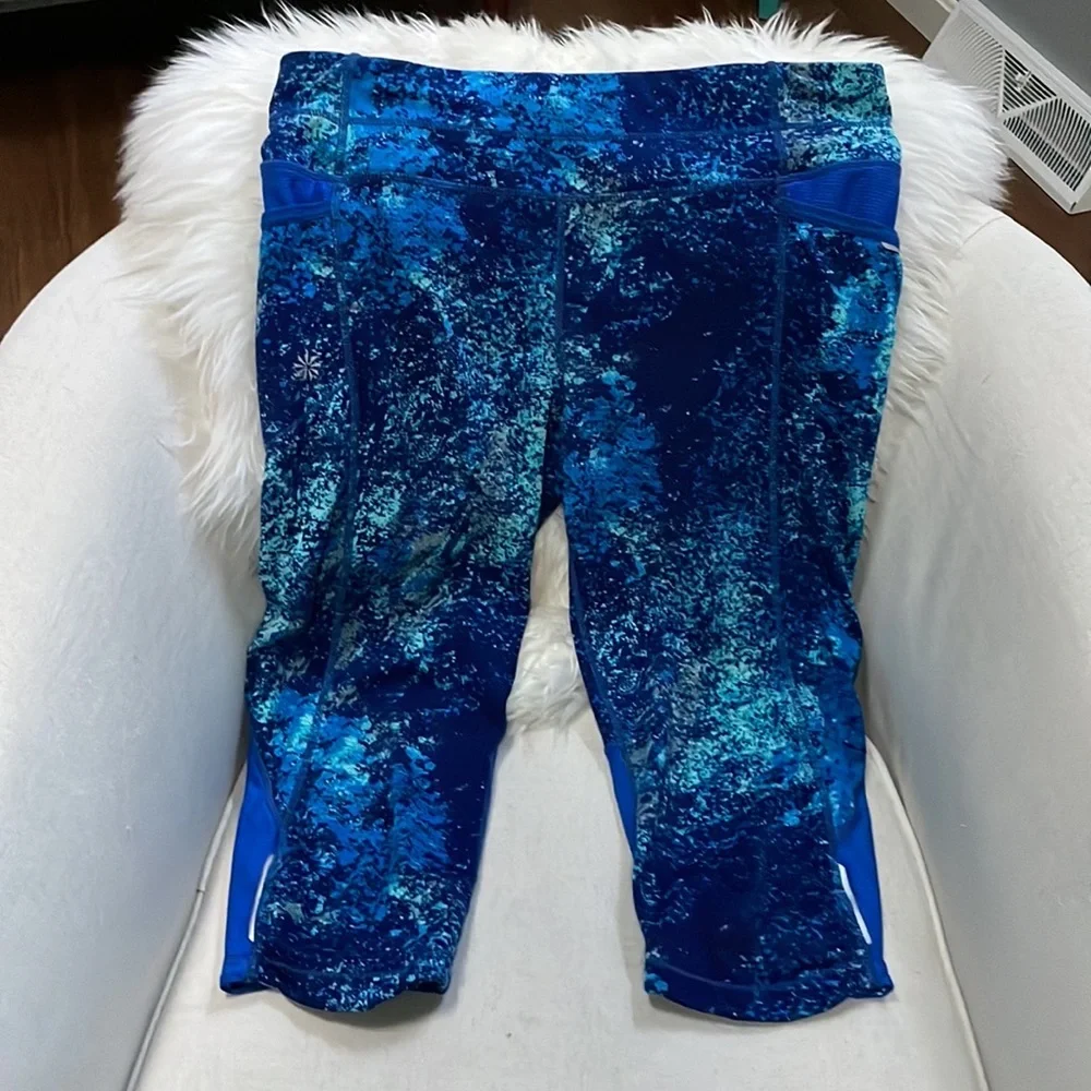 ATHLETA SPLATTER BE FREE KNICKER YOGA PANTS WITH POCKETS - Picture 6 of 13